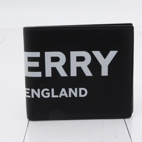 Burberry Logo Print Leather International Bifold Wallet - Picture 1 of 10